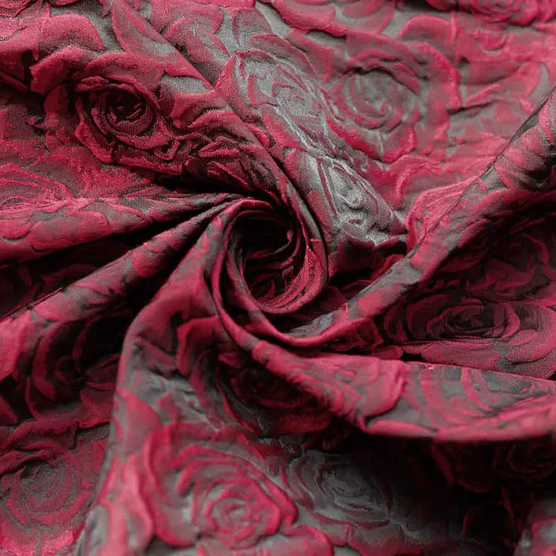 3D Rose Jacquard Fabric – 160cm Wide, 10 Colors