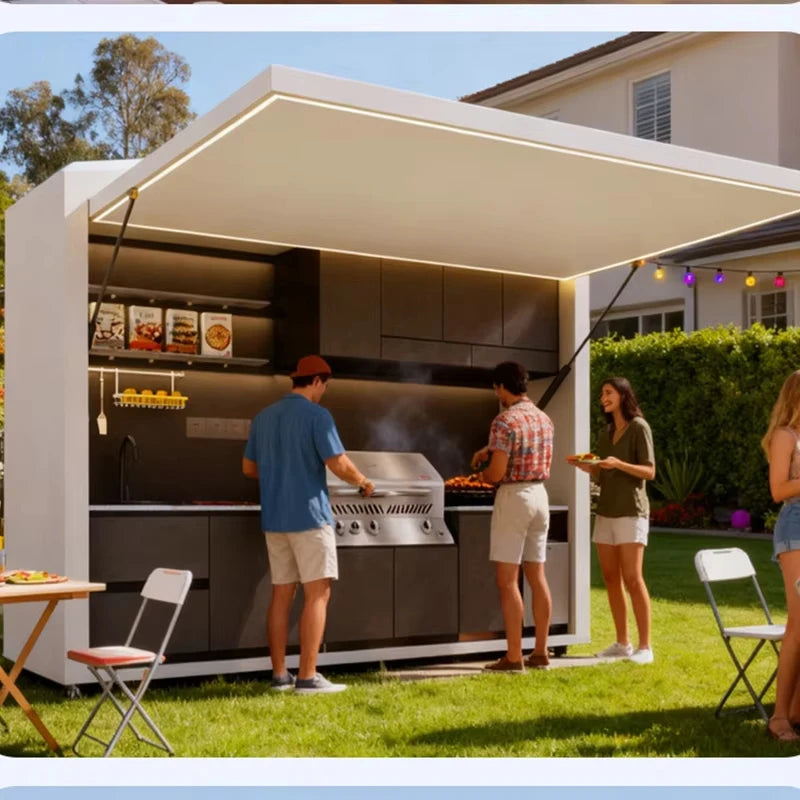 CUSTOM OUTDOOR KITCHEN - Modular Cabinets & Grill Island - Design Deposit