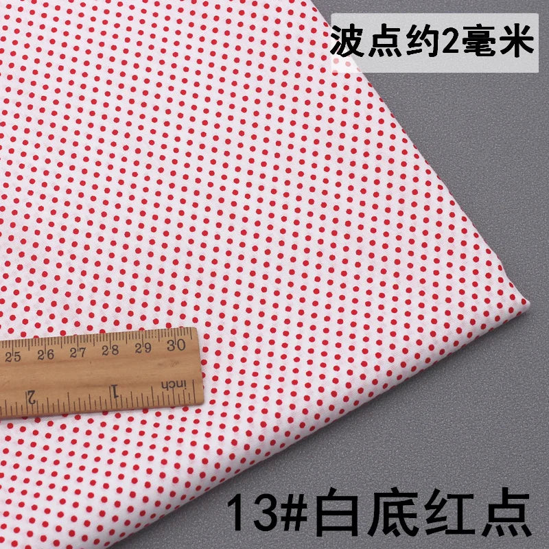 Pure Cotton Polka Dot Poplin Fabric Thin Upholstery By the Meter for Clothes Shirts Pants Skirts Dresses DIY Sewing Soft Textile
