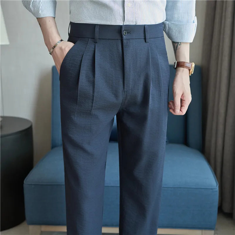 OLD MONEY PLEAT - Men's Dress Pants - Pleated, Wrinkle-Free, Semi-Elastic Waist