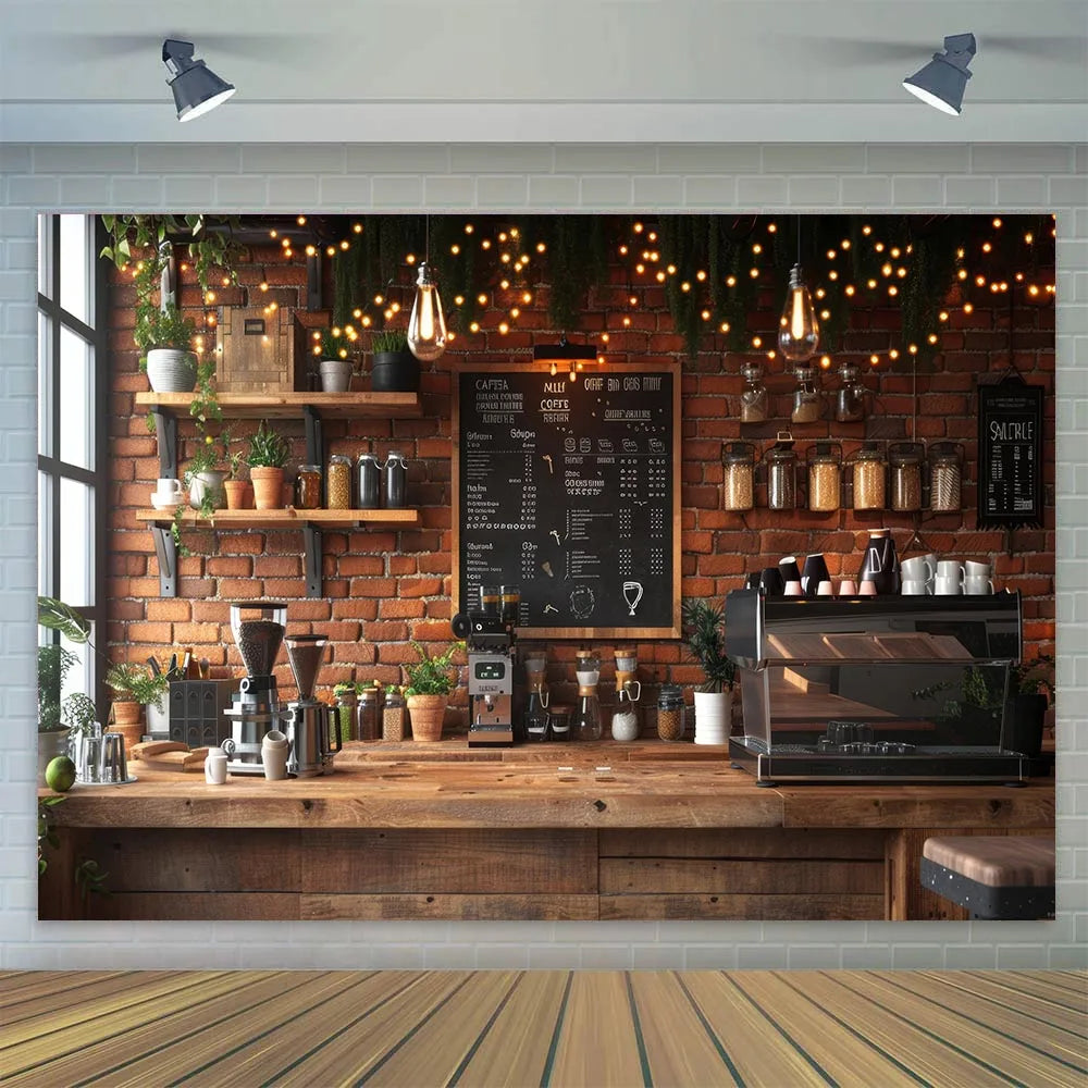 Coffee Shop Party Backdrop - Photo Booth Wall - Café Sweet Mood