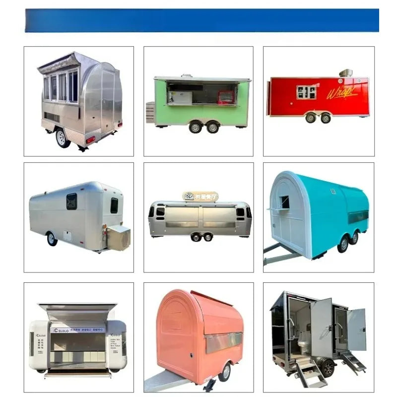 Customized Street Food Trailer – Coffee Van Burgers Fries Ice Cream BBQ