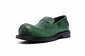 RETRO CHUNK - Men's Chunky Slip-On Loafers - Breathable Round Toe Flat Casual Shoes in Green & Black