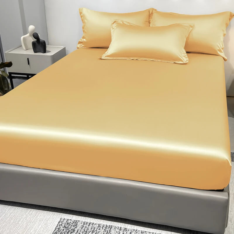 SATIN DREAM - Solid Color Fitted Sheet - Silky Smooth, Every Single Night