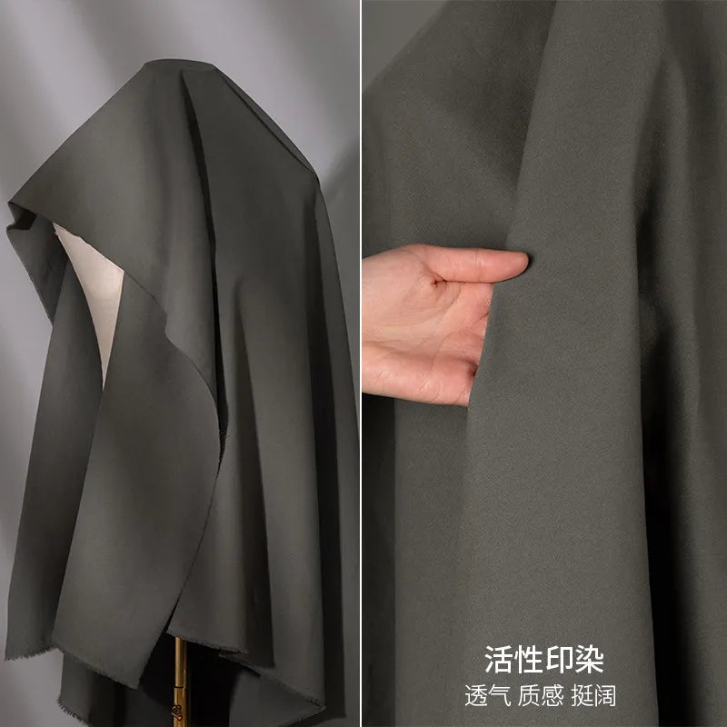 100% Cotton Twill Single Yarn Drill Fabric Solid Color Non-Shrink Cloth for Workwear Skirt Jacket Pants DIY Home Sewing Material