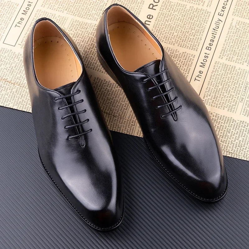 OXFORD CRAFT - Men's Handmade Genuine Leather Oxford Shoes - Business Casual Lace-Up
