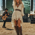 Western Ruffle Lace Festival Dress