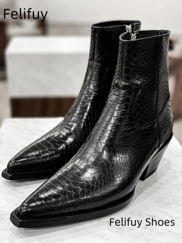 IRON MILE - Genuine Leather Motorcycle Ankle Boots - Square Toe, Zero Compromise