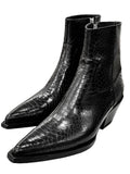 SERPENTINE ANKLE BOOTS - Men's Genuine Cowhide Side Zipper Boots - Bold Texture, Premium Leather