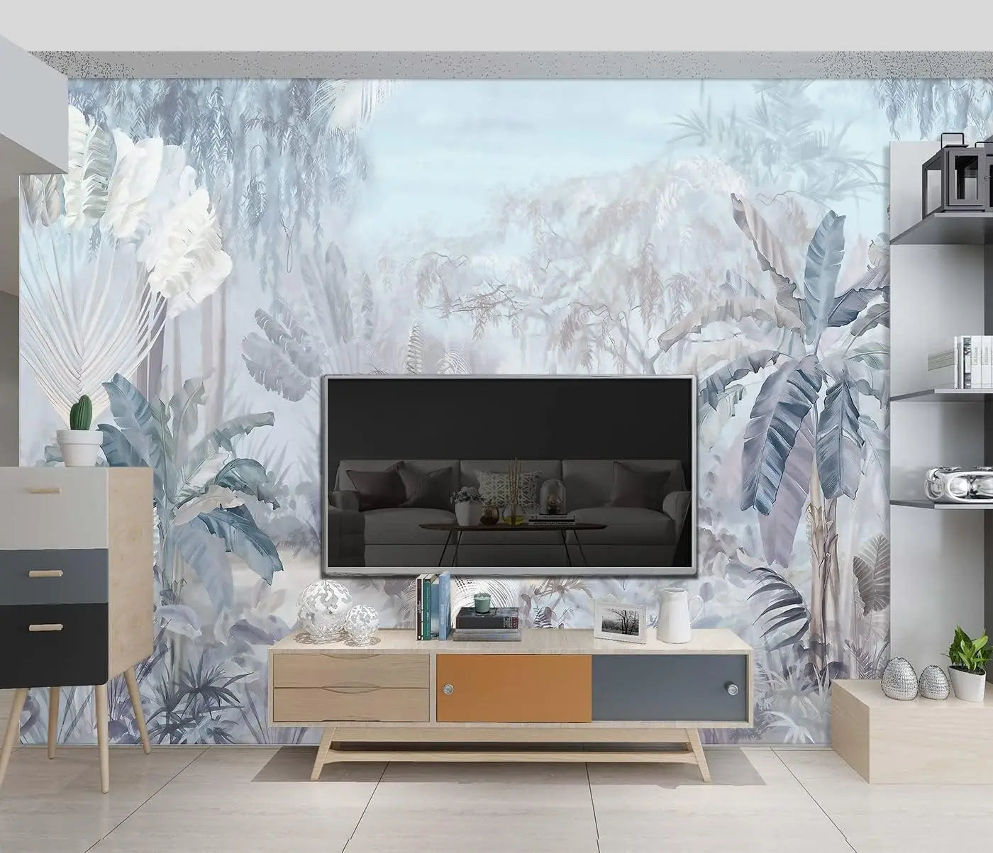 TROPICAL JUNGLE TAPESTRY - HD Botanical Print, 9 Sizes - Green Rooms