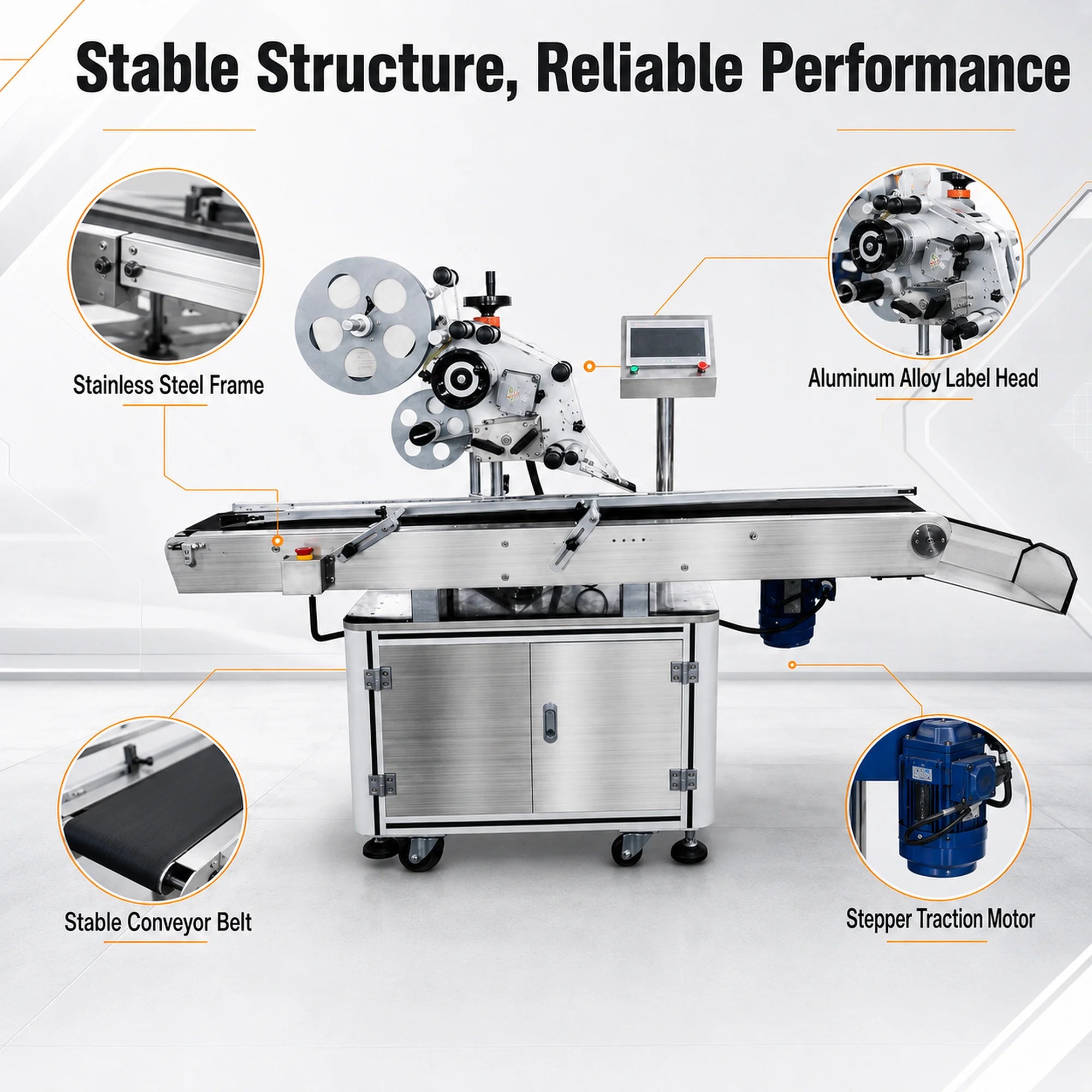 SYFAITH FS836 LABELING MACHINE - 80 pcs/min - Flat Surface Auto