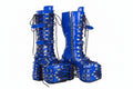 Y2K Gothic Platform Knee-High Boots – Lace-Up