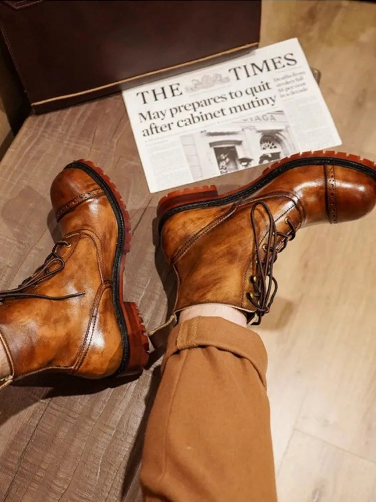 IRON RIDGE - High-Top Cowhide Leather Ankle Boots - Built For The Long Haul