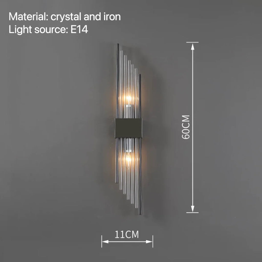 Crystal LED Wall Sconce – Black/Gold, 2 Styles, S/L