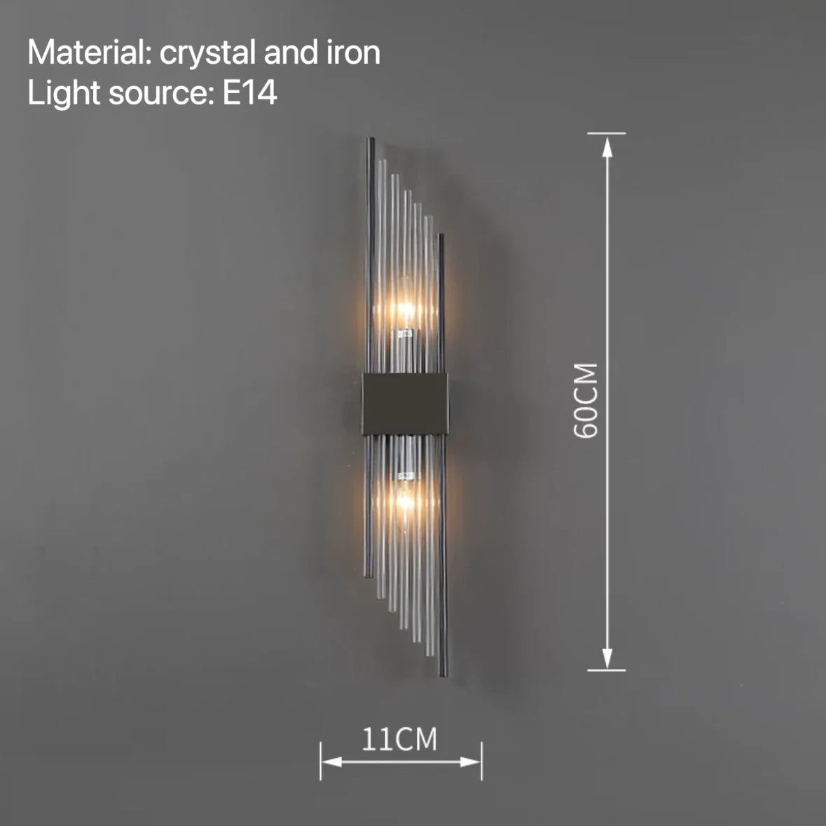 Crystal LED Wall Sconce – Black/Gold, 2 Styles, S/L