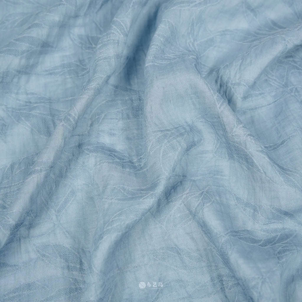 LEAF JACQUARD LYOCELL HEMP FABRIC - 30% Lyocell 70% Hemp, 144cm Wide - Fresh Structure
