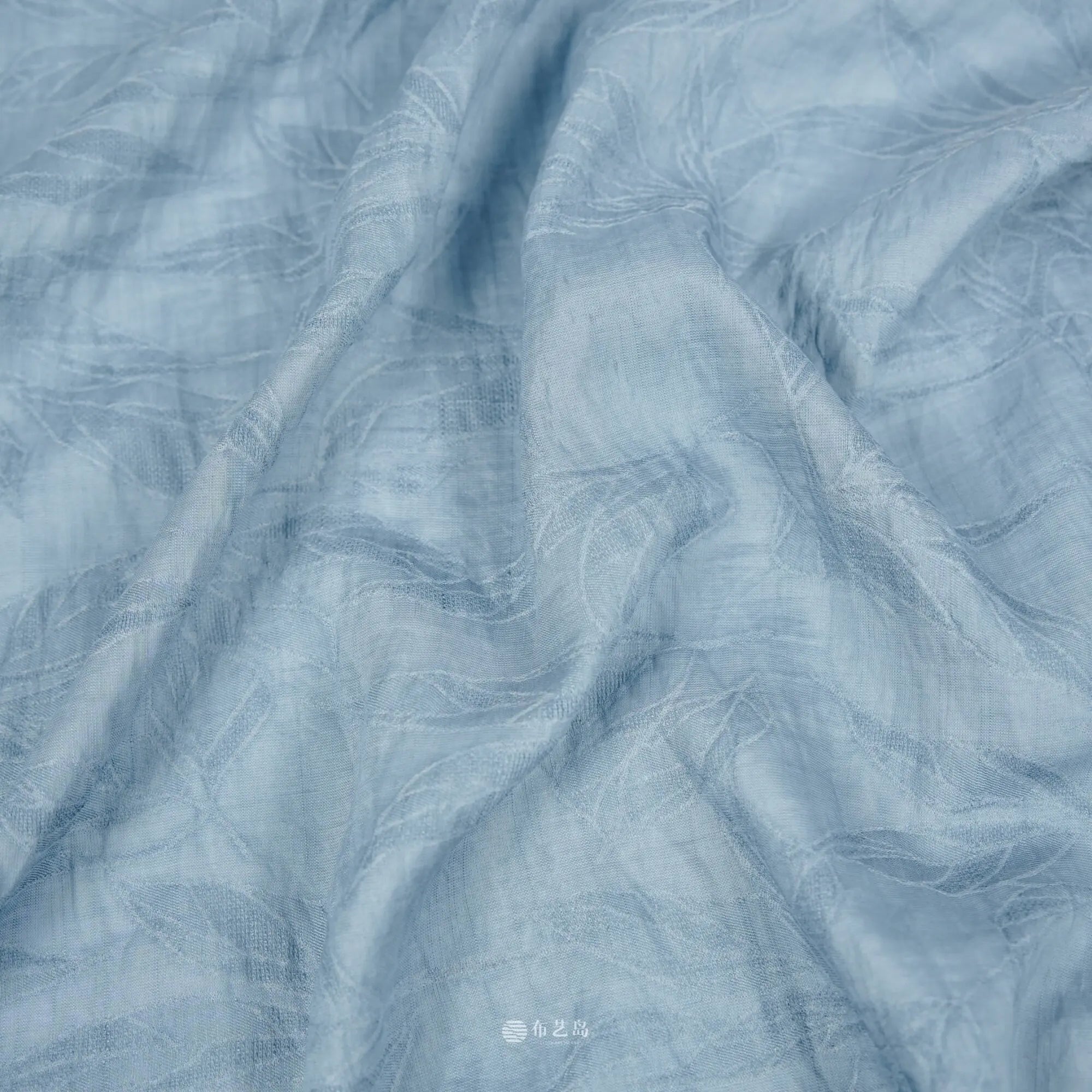 LEAF JACQUARD LYOCELL HEMP FABRIC - 30% Lyocell 70% Hemp, 144cm Wide - Fresh Structure
