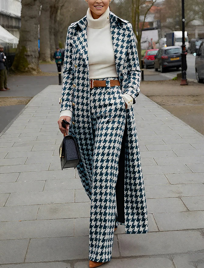 Women's Houndstooth Suit - Two Pieces - Tailored Confidence