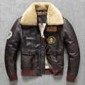 G1 PILOT - Men's Genuine Cowhide Air Force Flight Jacket - Brown, S–6XL