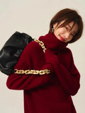 Red Cashmere Sweater – Turtleneck & Crewneck