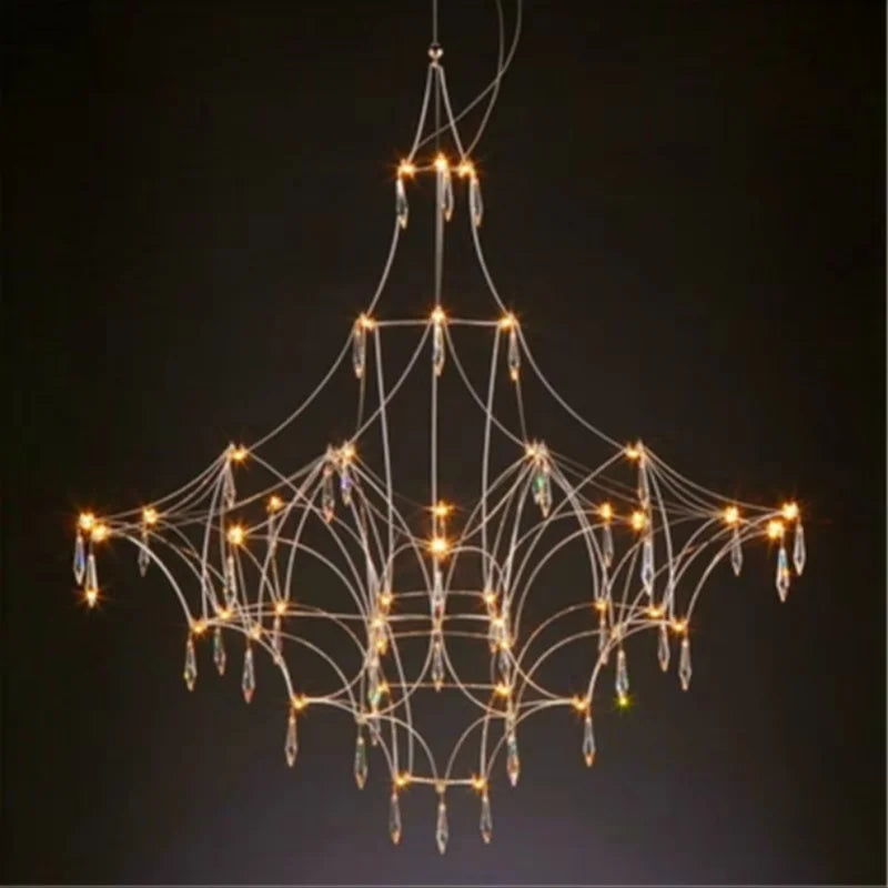 Starry Sky Pendant Light – Gold/Chrome, 40–120cm, Dimmable