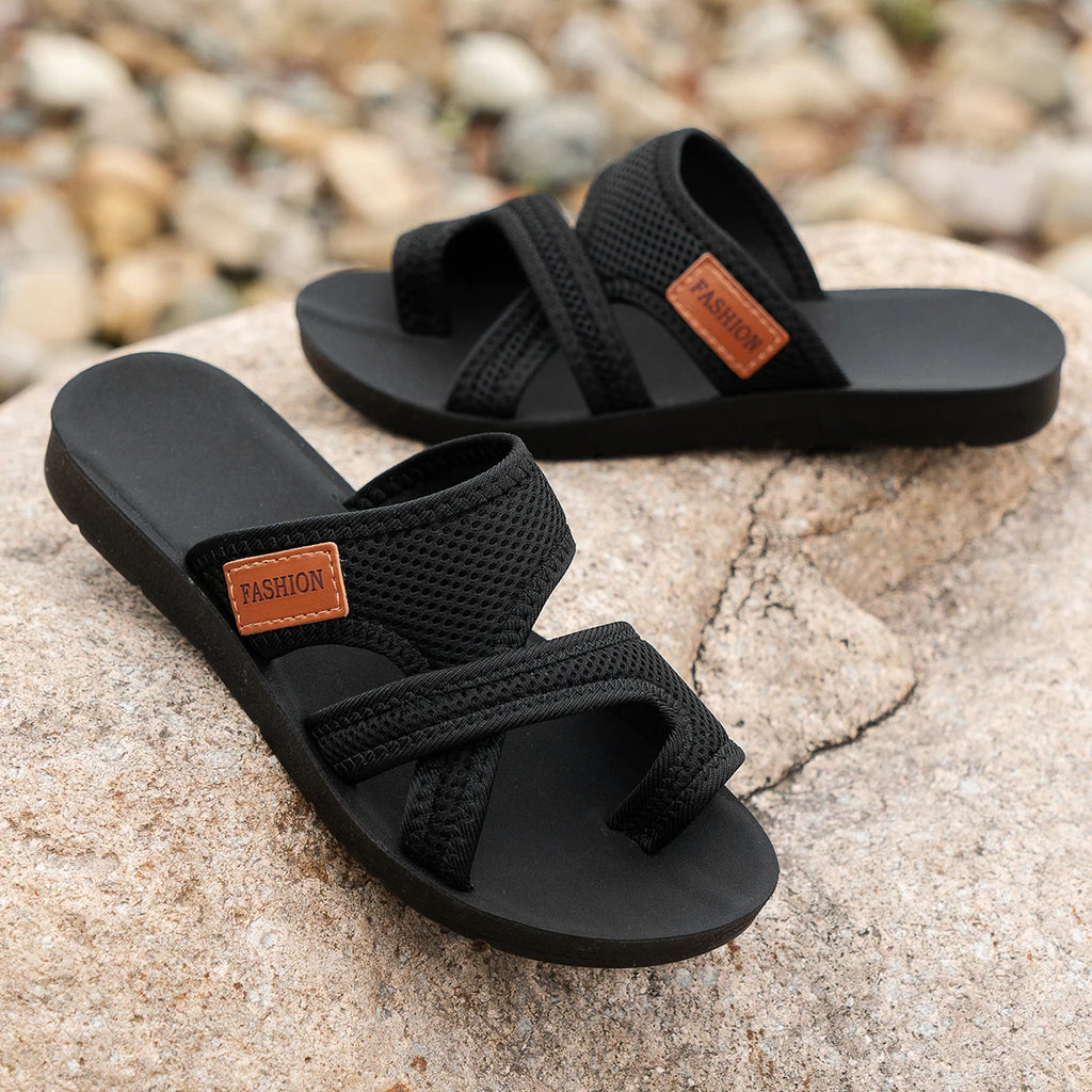 Women's Casual Sporty Sandals Breathable Comfortable Skin-Friendly Flat Bottom Slip-On Slippers