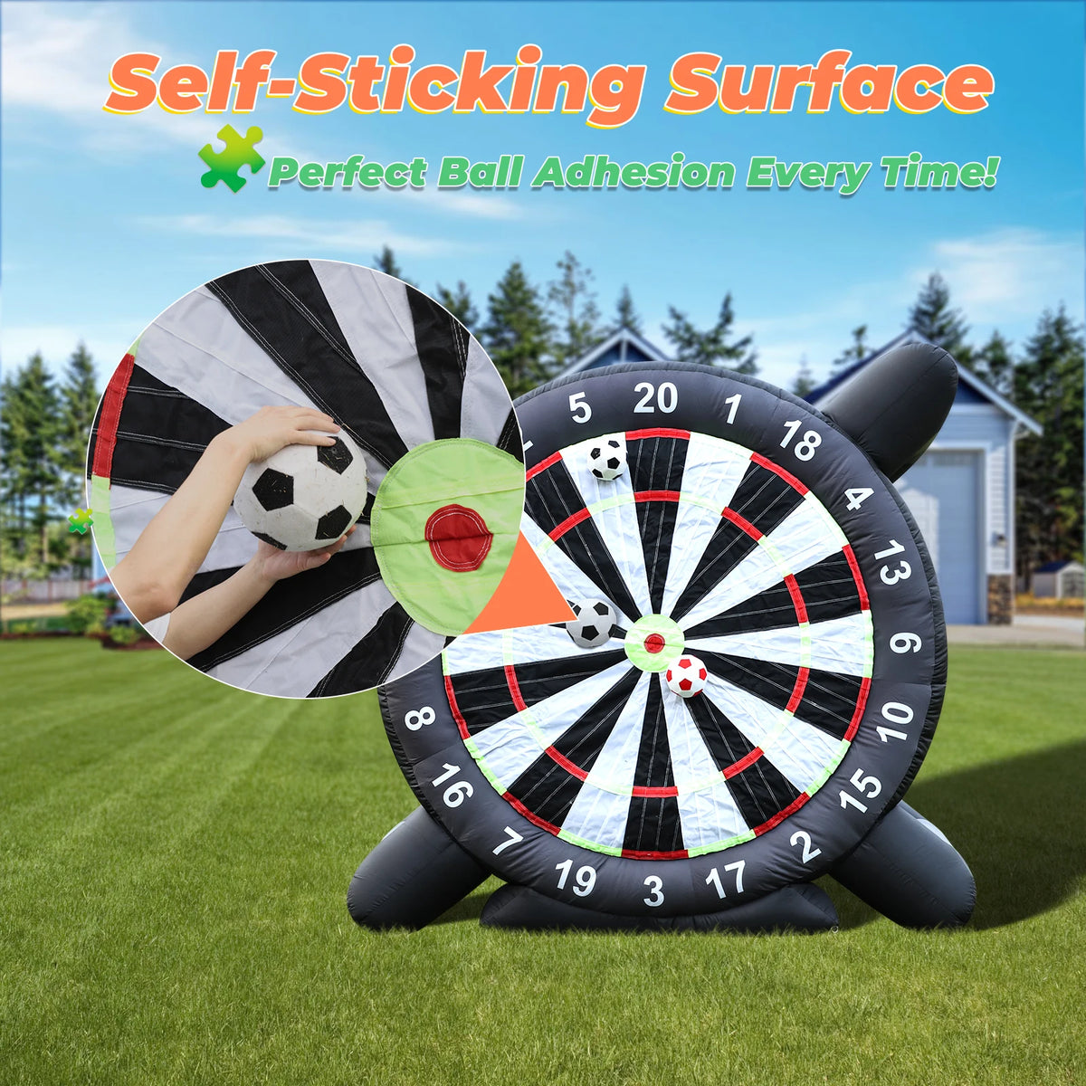 Inflatable Soccer Dartboard - 3m & Eight Balls - Big Game Energy