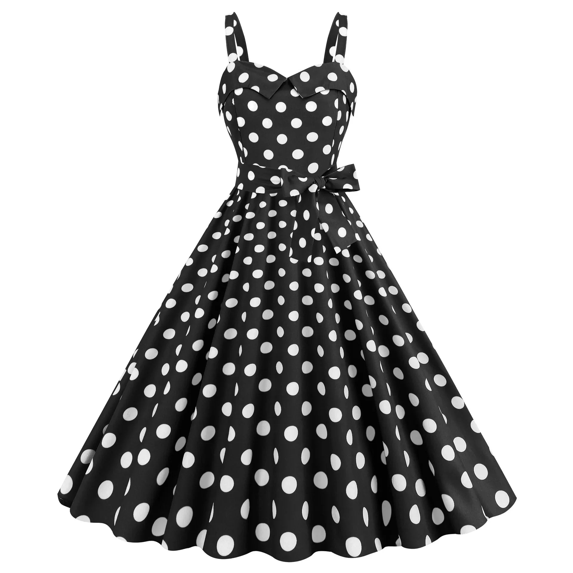 Vintage Classical Polo Dot Printed Dress Women's Sexy Sling Strap Wrap Chest Dress Valentine's Day Streetwear Spring Summer