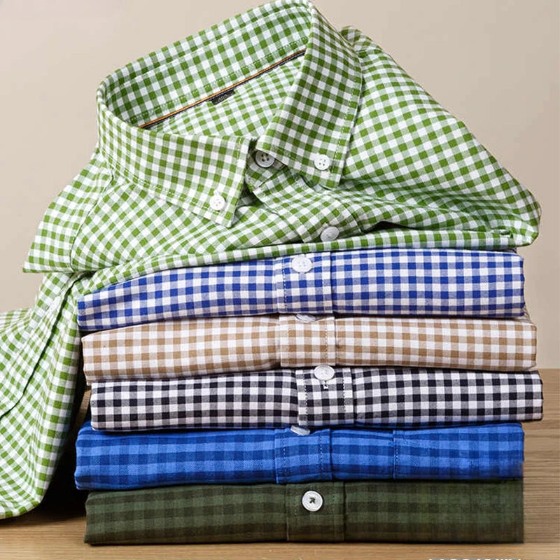 PLAID OXFORD COTTON SHIRT - Slim Fit, 6 Colors - Sharp Weekends