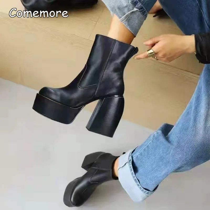 Chunky Platform Stretch Boots – Super High Heel