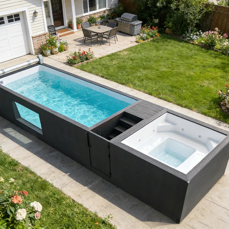 LUXURY CONTAINER POOL - Fiberglass & Glass Window - Custom 20ft / 40ft
