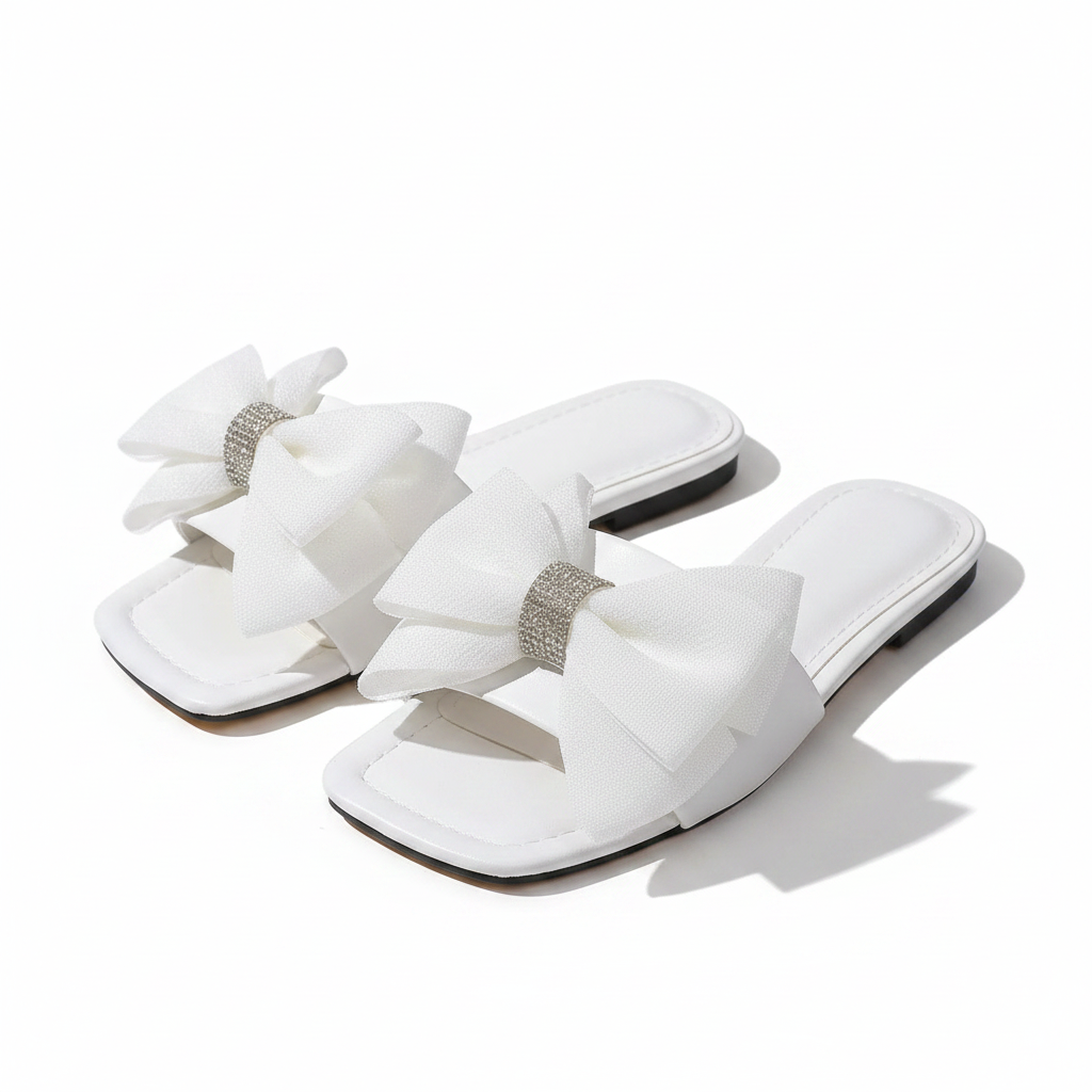 Bow Slides białe – bez stóp