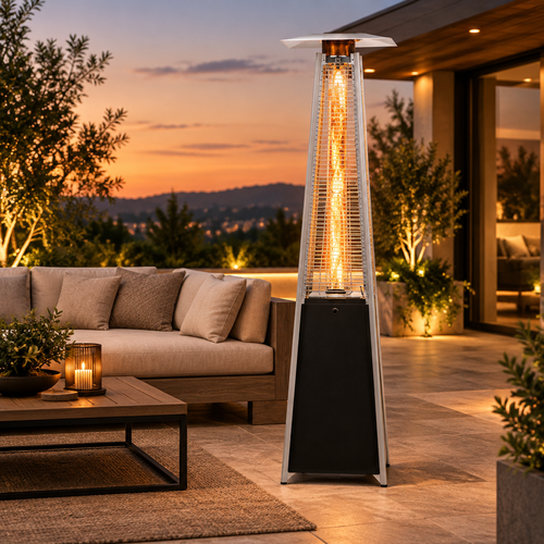 Lifestyle patio heater na eleganckim tarasie