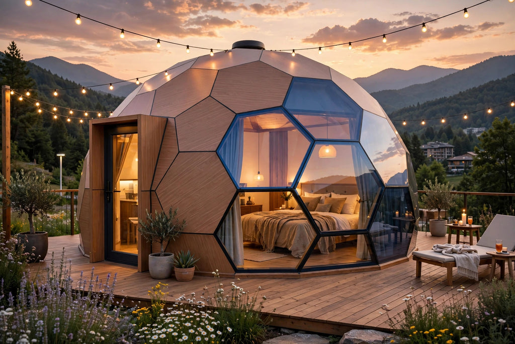 WoodGlass Bubble Dome - Hotel-Style Tempered Glass Dome