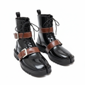 Men's Black Patent Boots White Background Clean