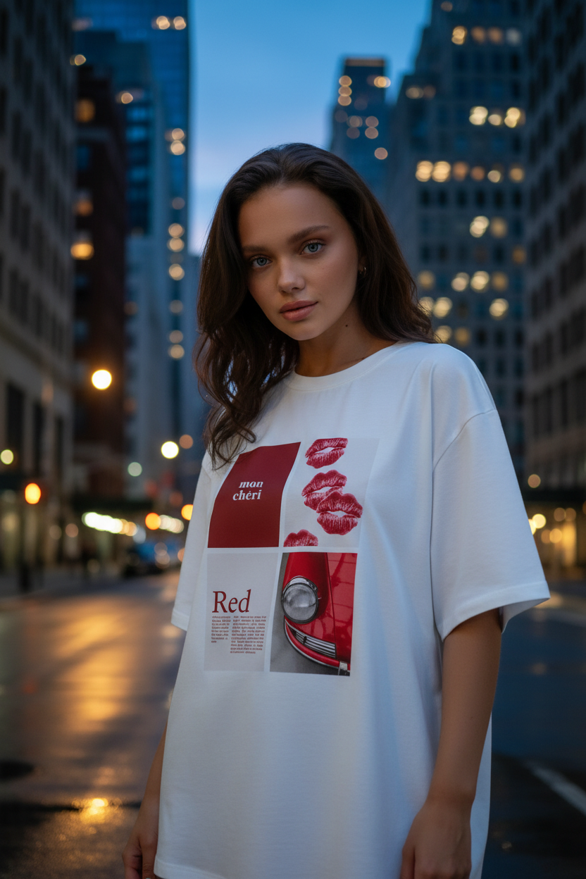 Mon Chéri Tee – New York Blue Hour