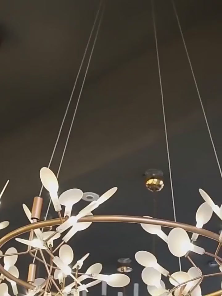 Ginkgo Leaf Ceramic Pendant Chandelier