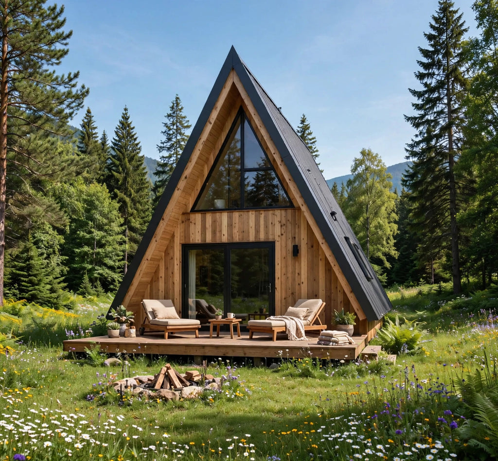 Triangle A-Frame Prefab Tiny Cabin Wooden Villa