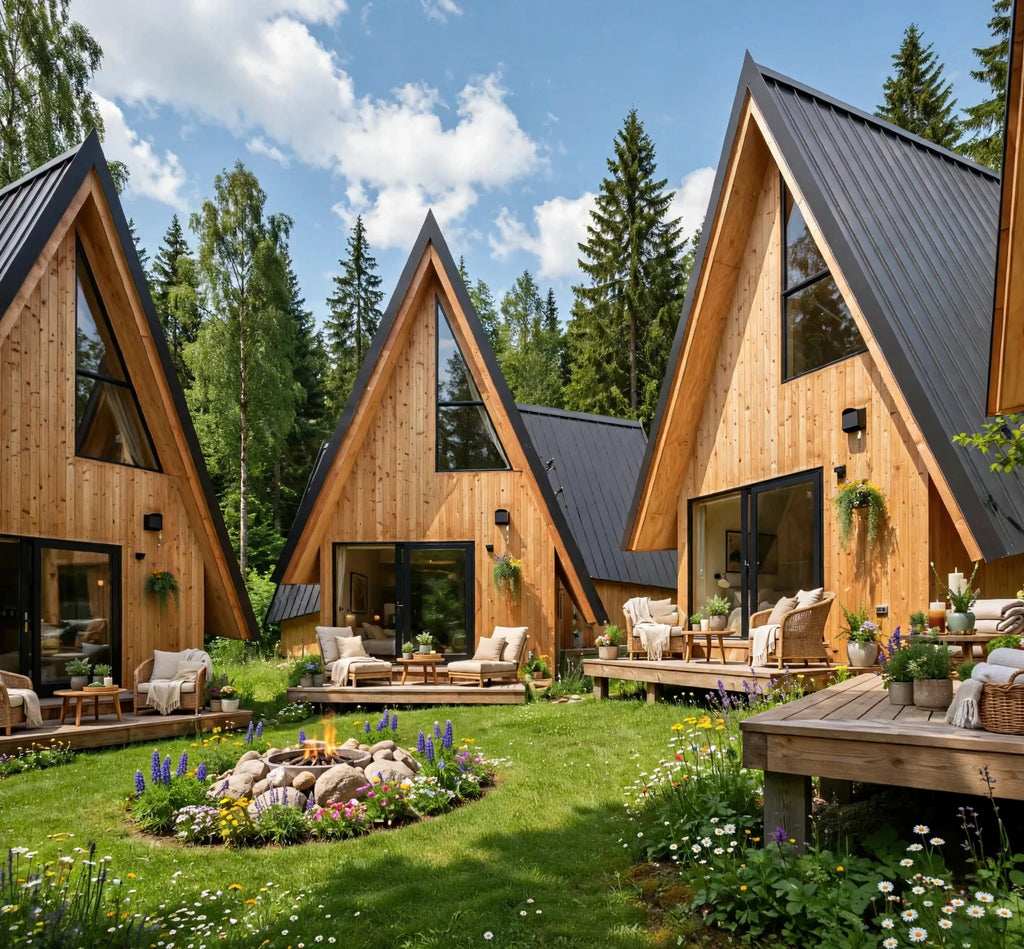 Triangle A-Frame Prefab Tiny Cabin Wooden Villa