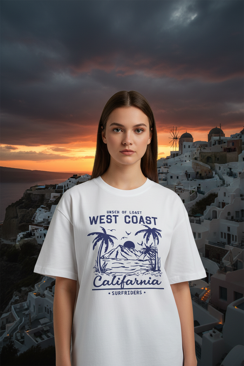 West Coast Tee – Front Santorini